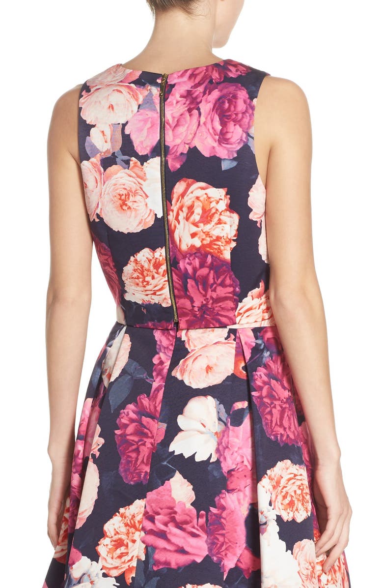 Eliza J Floral Print Crop Top, Alternate, color, 