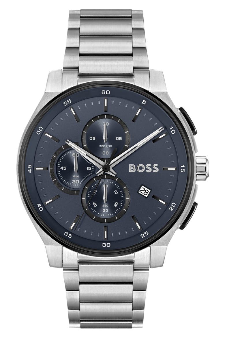Peak 2.0 Chronograph Bracelet Watch, 45mm, Main, color, BLUE
