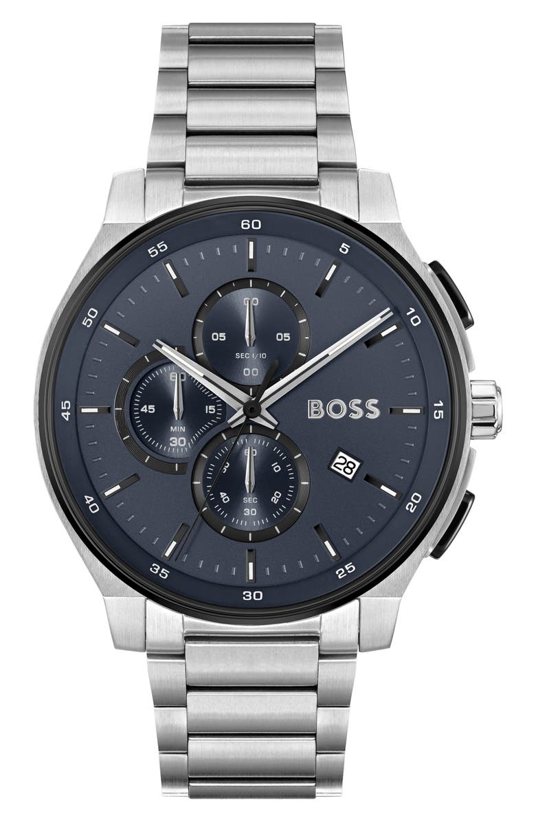 BOSS Peak 2.0 Chronograph Bracelet Watch, 45mm, Main, color, Blue