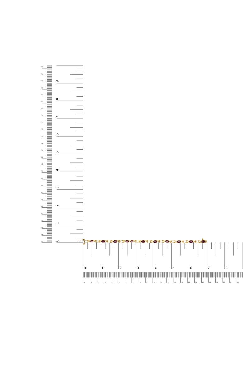 Haus of Brilliance 10K Yellow Gold Oval Ruby and 1/10 Cttw Diamond Bar Prong Set Bracelet, Alternate, color, Yellow