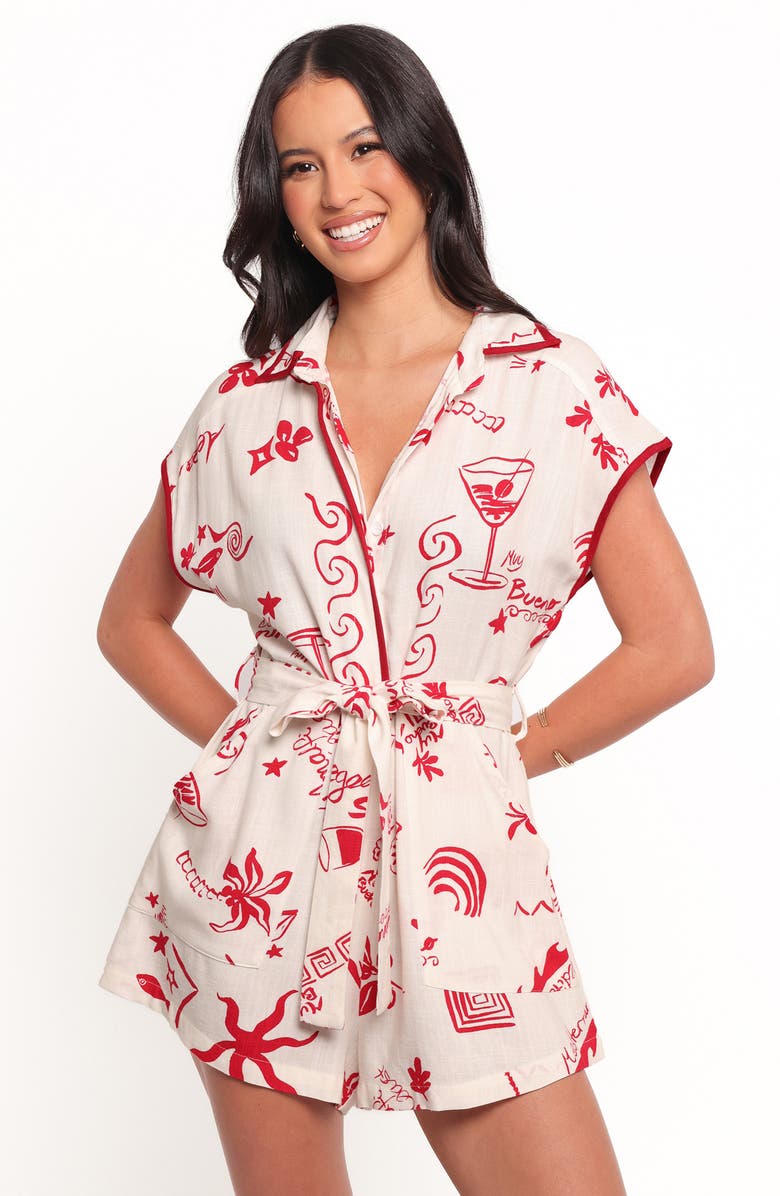 Petal & Pup Kensie Printed Romper, Alternate, color, Biaritz