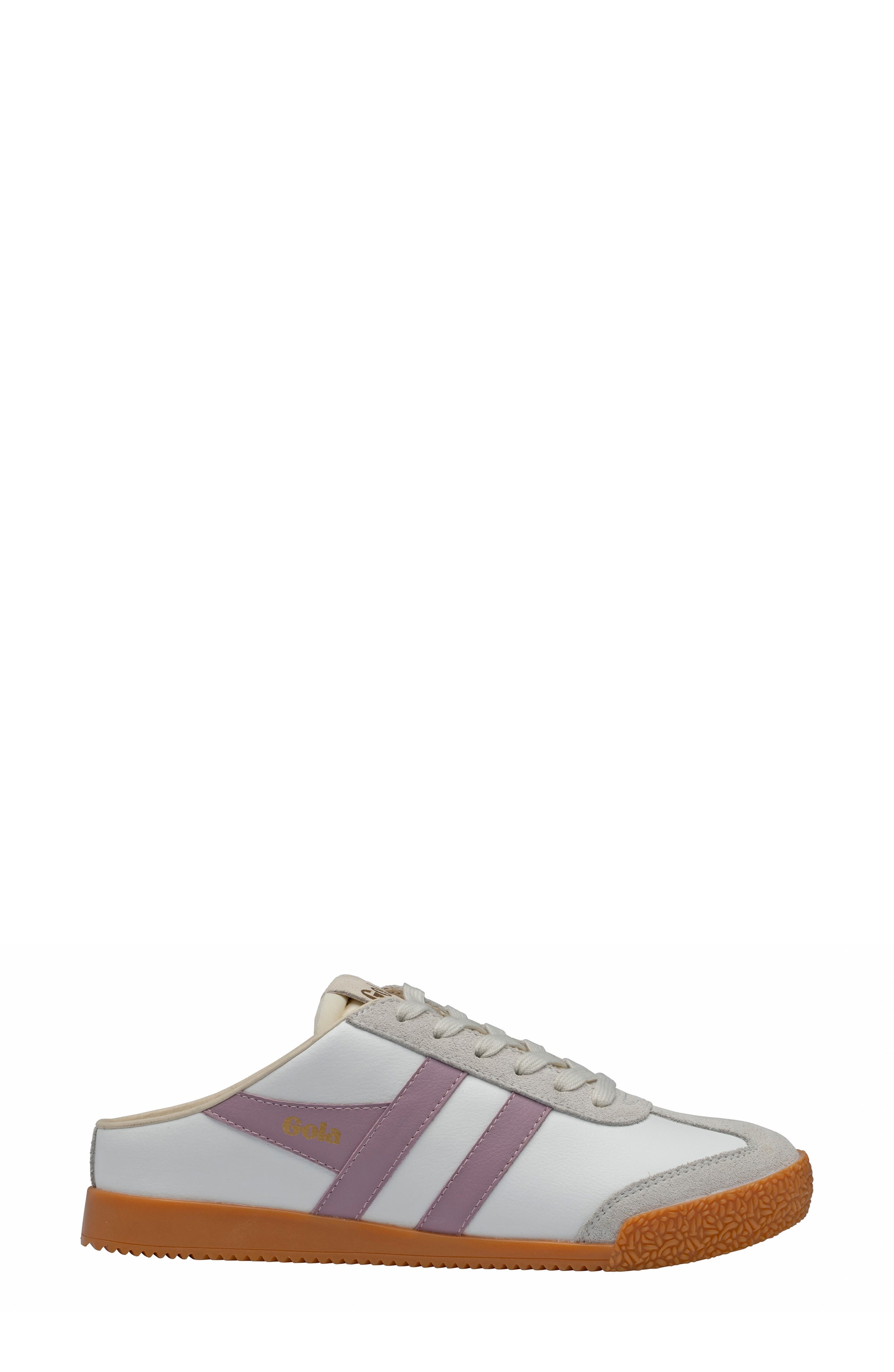 Elan Leather Mule Sneaker, Alternate, color, WHITE/ PINK