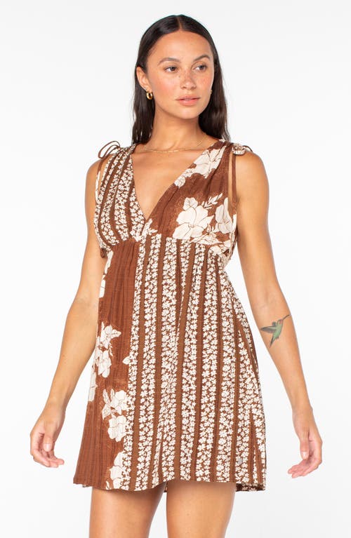 Roxy In The Moment Babydoll Miniderss In Brown