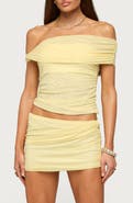 EDIKTED Raquela Twist Ruched Off the Shoulder Top