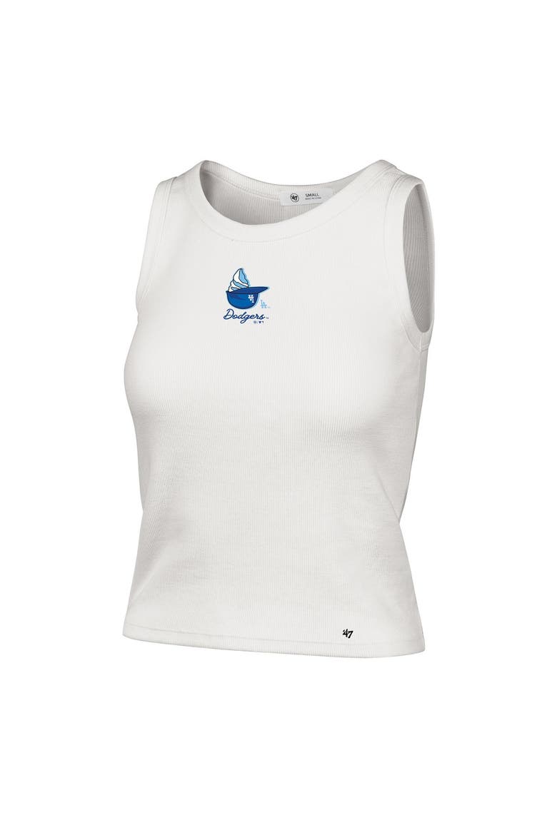 Women's '47 Cream Los Angeles Dodgers Single Swirl Ribbed Baby Tank Top, Alternate, color, Cream