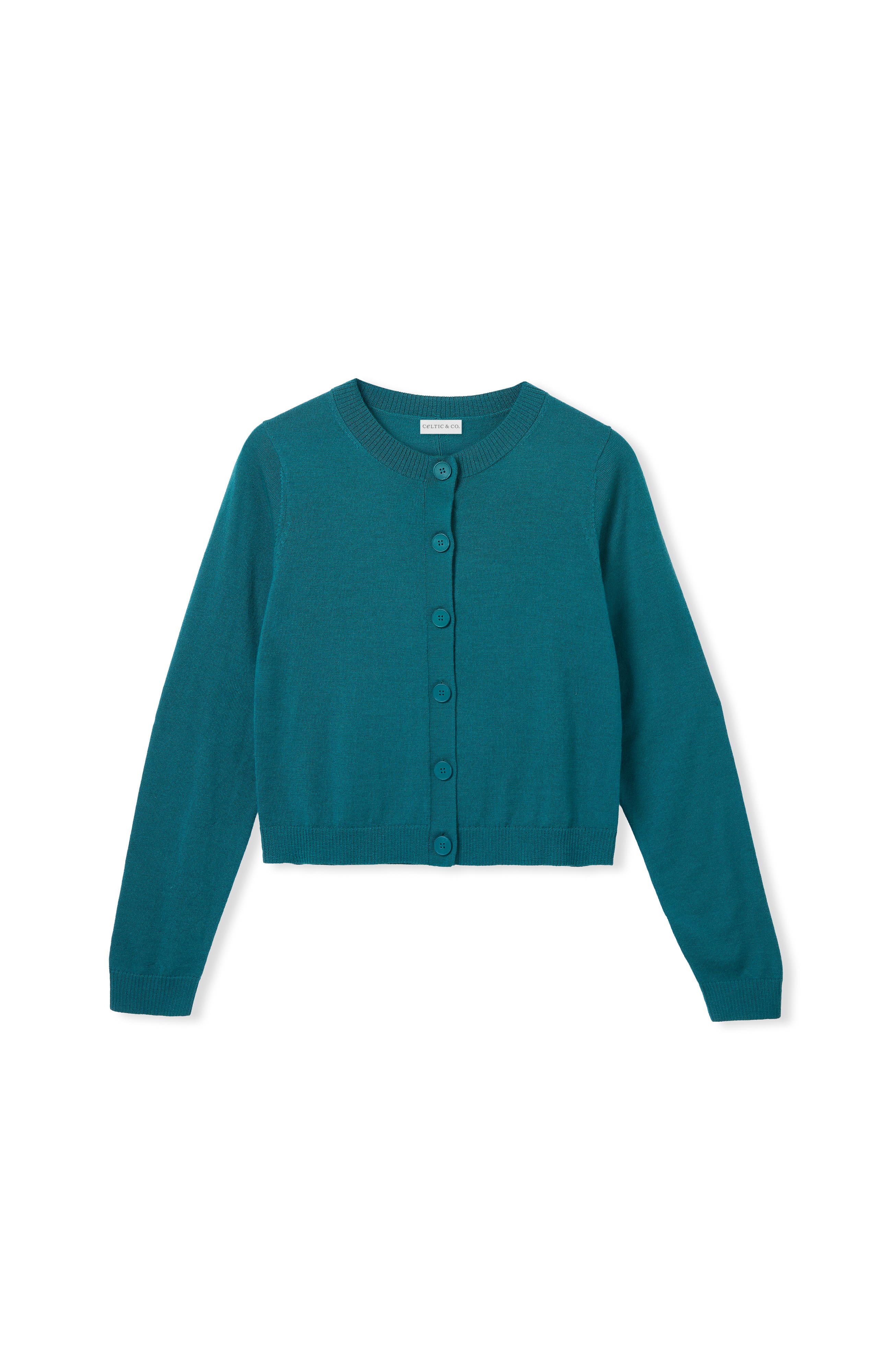 Fine Knit Merino Crew Neck Cardigan - image 2