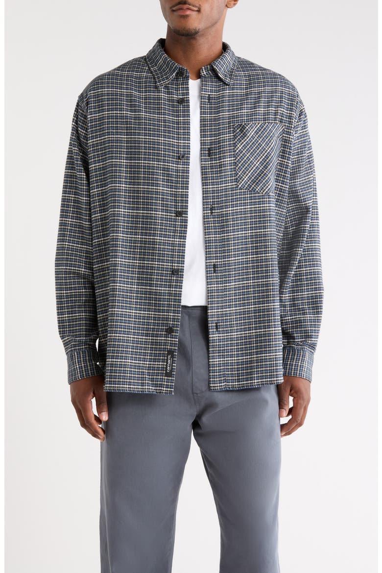 Todrick Houndstooth Check Cotton Button-Up Overshirt, Main, color, TODRICK HOUNDSTOOTH, ICESHEET