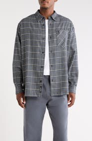 Carhartt Work In Progress Todrick Houndstooth Check Cotton Button-Up Overshirt