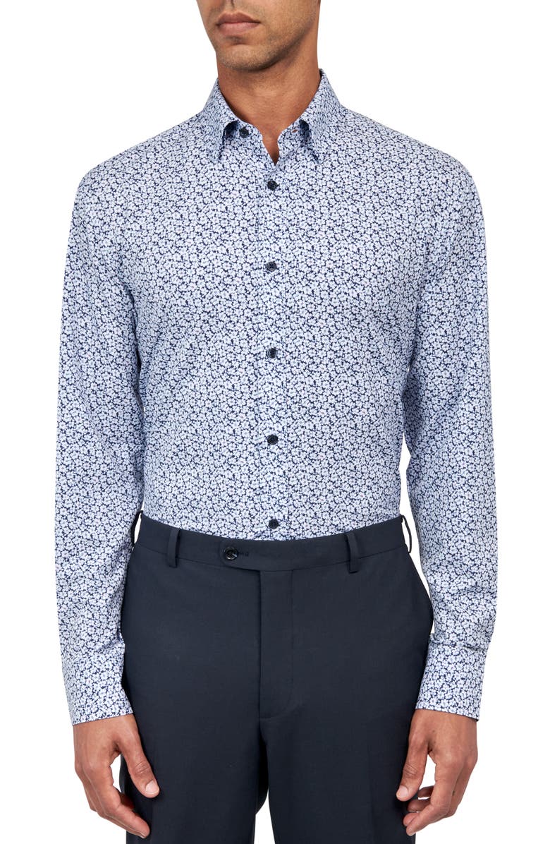 W.R.K Slim Fit Floral Stretch Performance Dress Shirt, Main, color,