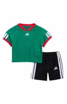 adidas 3-Stripe Jersey T-Shirt & Shorts Set