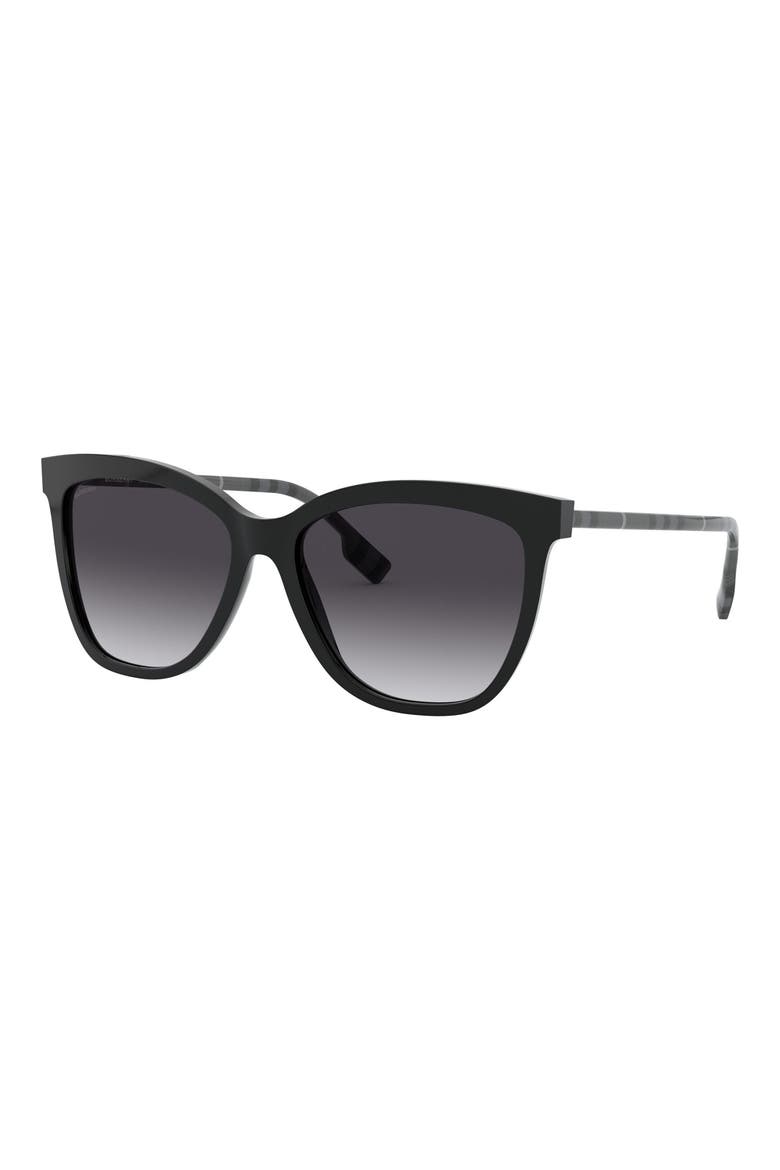56mm Square Sunglasses, Alternate, color, BLACK