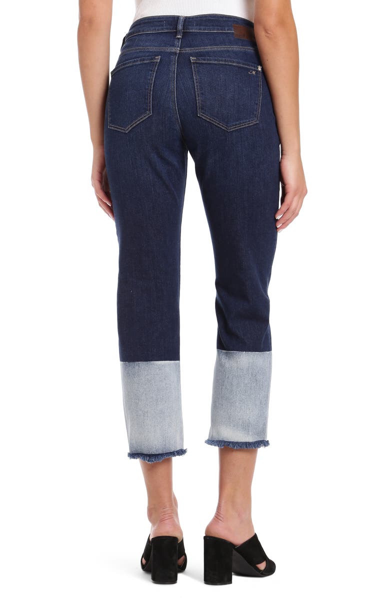 Mavi Jeans Niki Colorblock Fray Hem Crop Jeans, Alternate, color, 