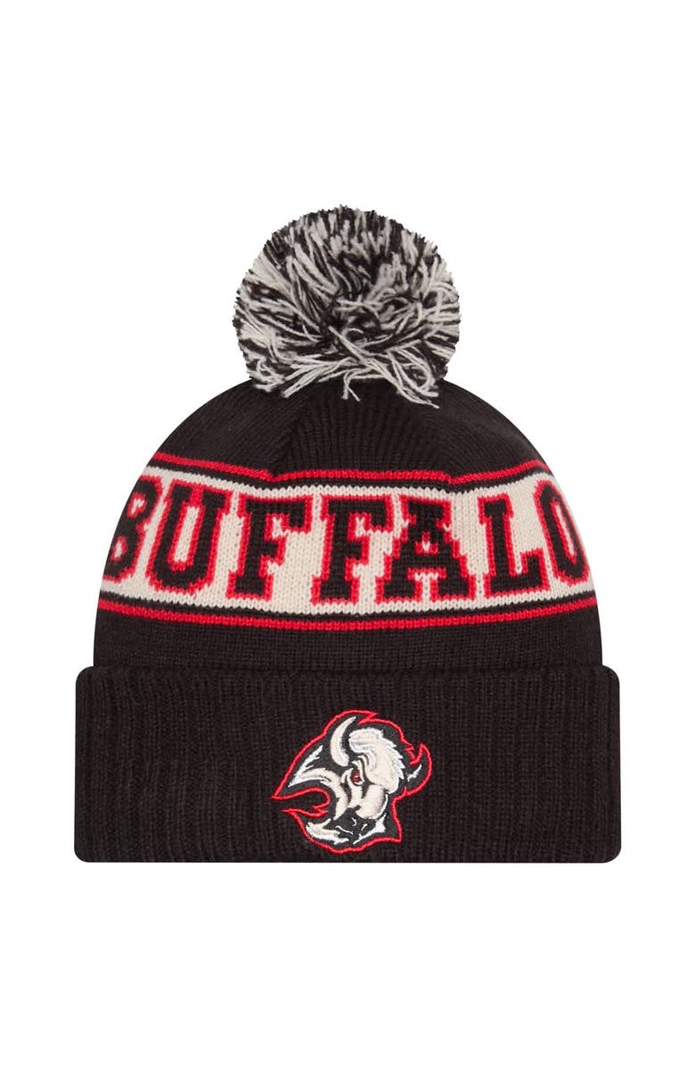 New Era Men's New Era Black Buffalo Sabres Retro Cuffed Knit Hat with Pom, Main, color, Black
