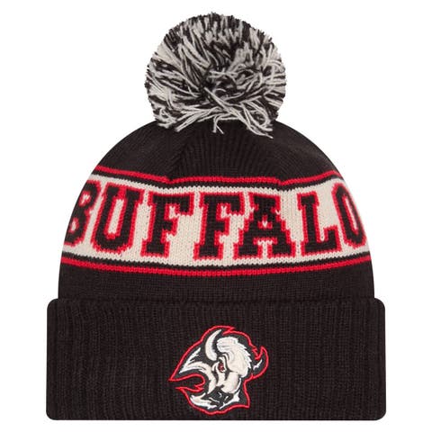 Men's New Era  Black Buffalo Sabres Retro Cuffed Knit Hat with Pom