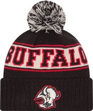 New Era Men's New Era Black Buffalo Sabres Retro Cuffed Knit Hat with Pom