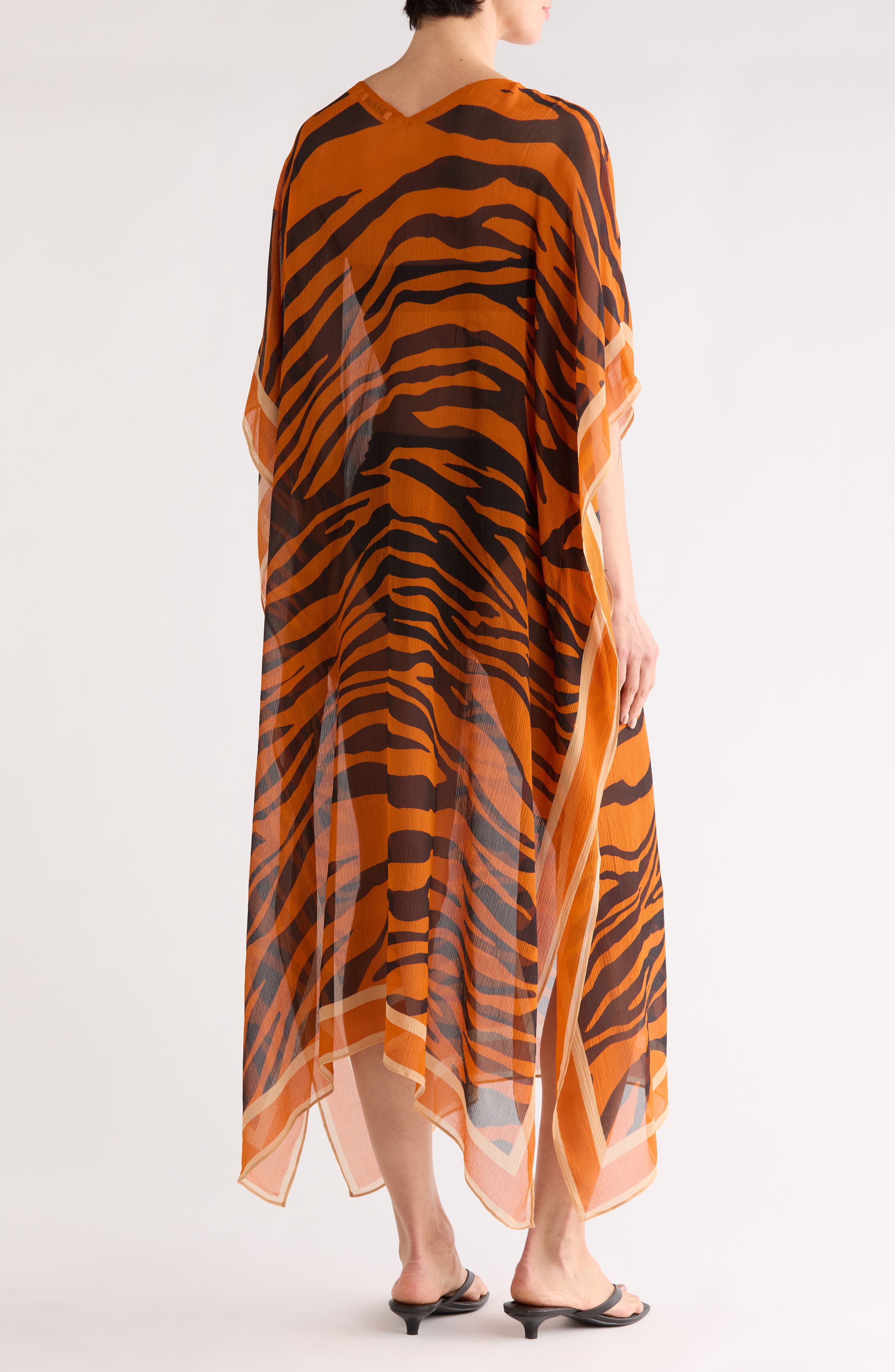 Kaia Zebra Print Silk Blend Cover-Up Caftan - image 2