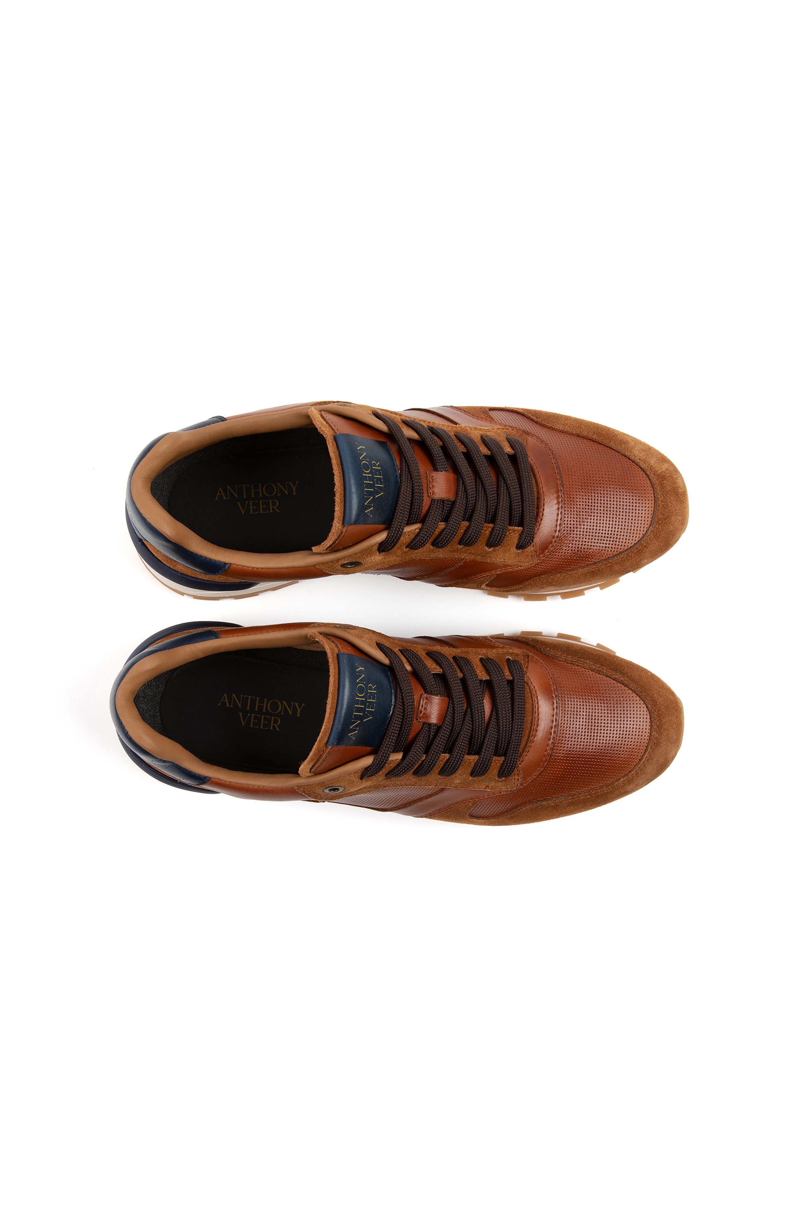 Edward Runner Sneaker, Alternate, color, Cognac Navy