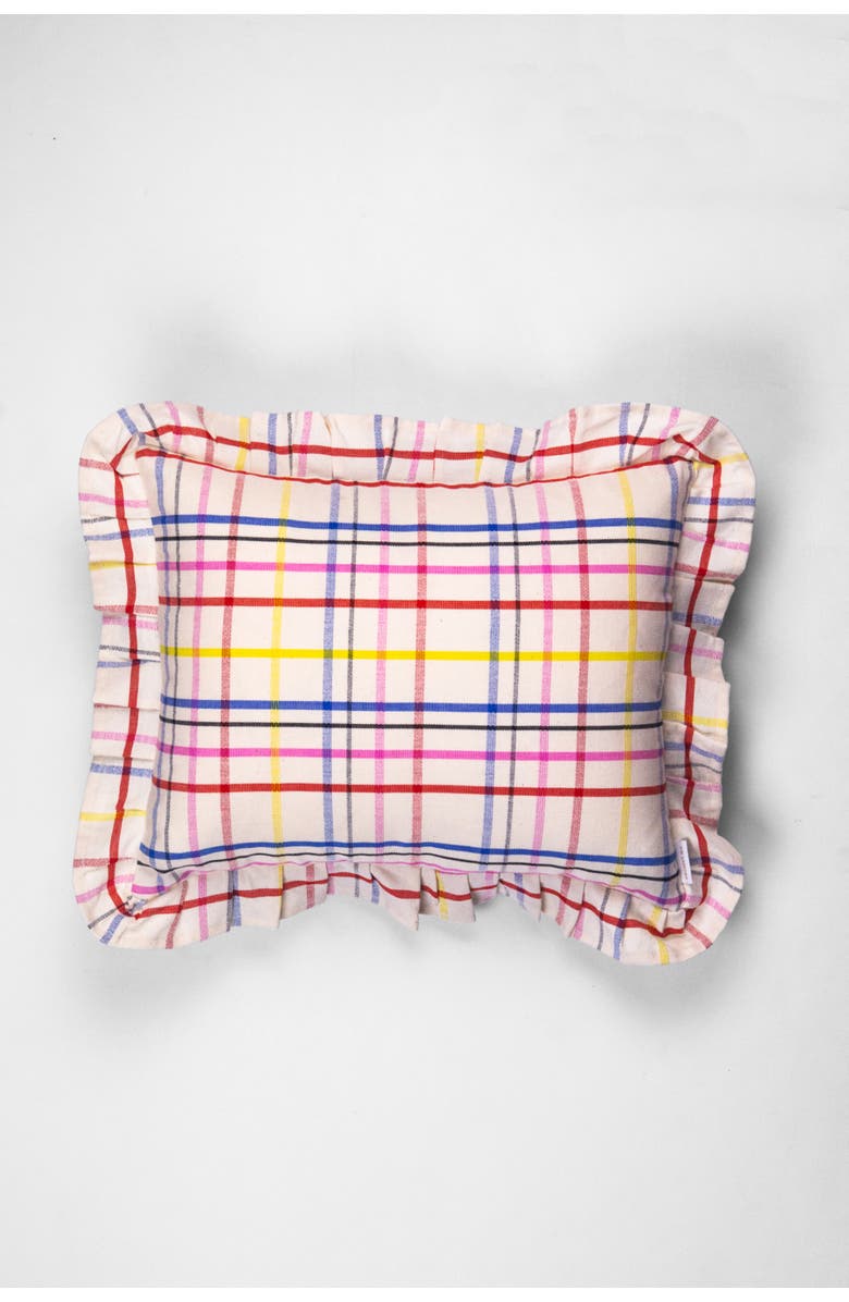 Archive New York Vera Plaid Handwoven Cotton Throw Pillow, Alternate, color, White