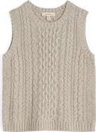 Seasalt Cornwall Newlyn Cable Merino Wool Blend Sweater Vest