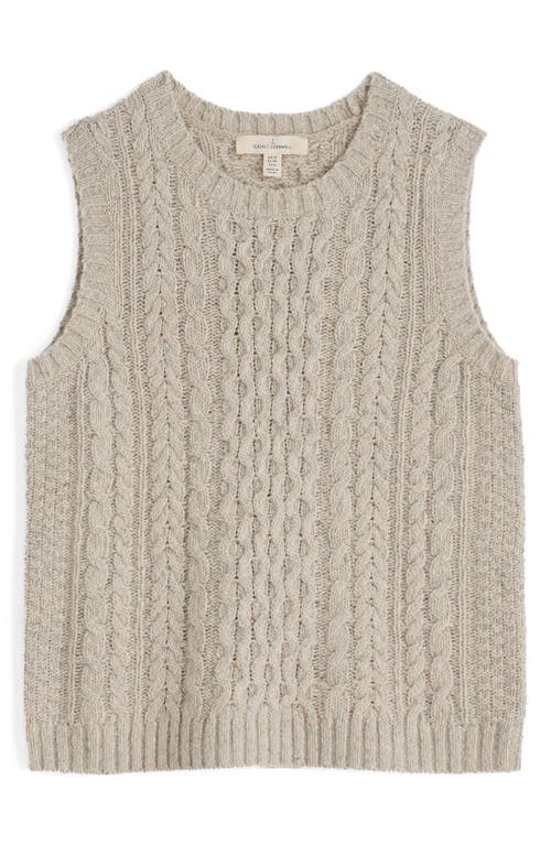 Seasalt Cornwall Newlyn Cable Merino Wool Blend Sweater Vest In Neutral