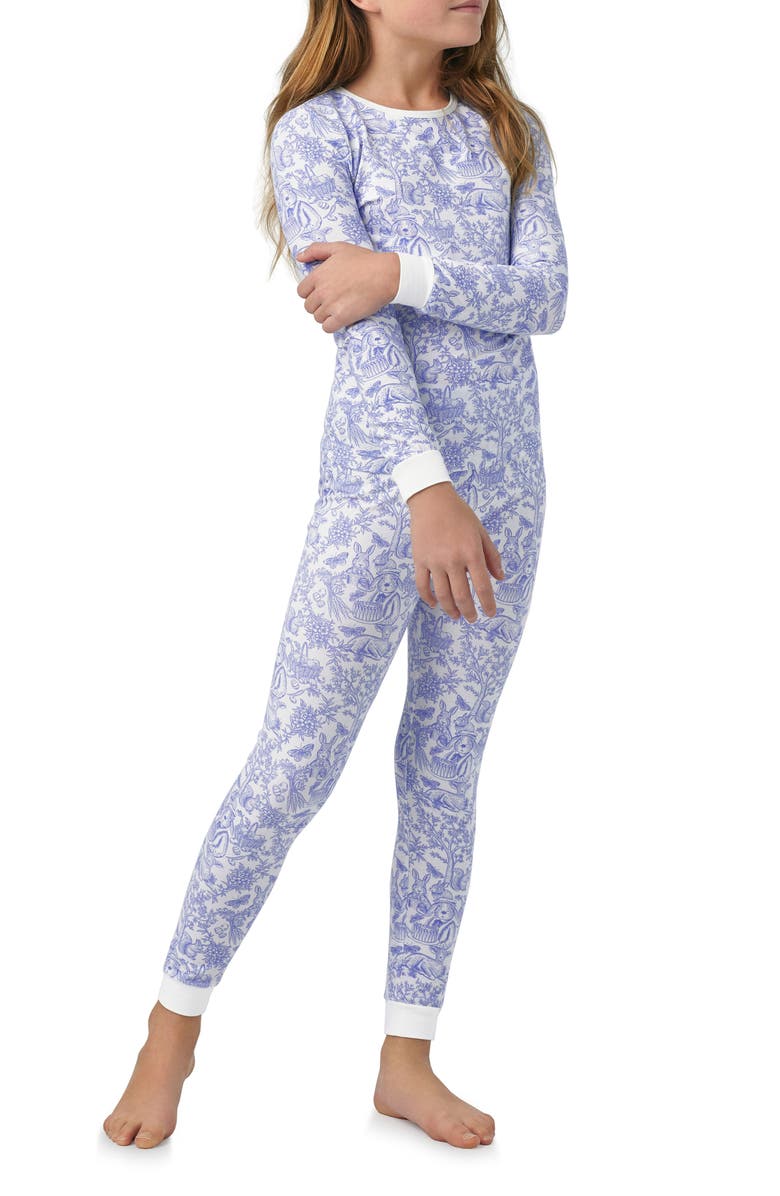 BedHead Pajamas Kids' Print Fitted Stretch Organic Cotton Two-Piece Pajamas, Alternate, color, 