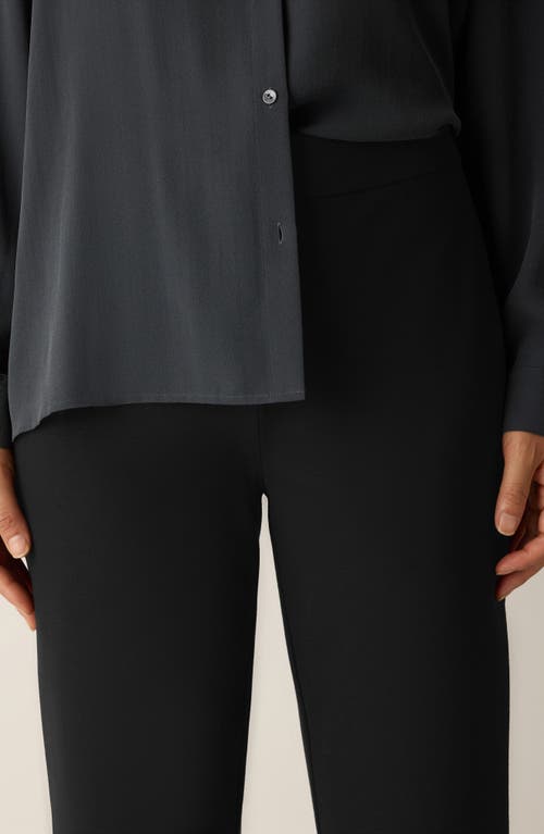Eileen Fisher Double Knit Lantern Ankle Pants In Black