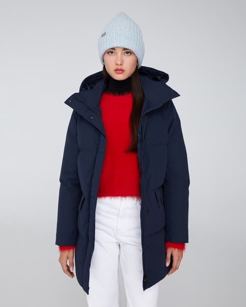 Quartz Co. Chloe | Hooded Down Winter Jacket In True Navy