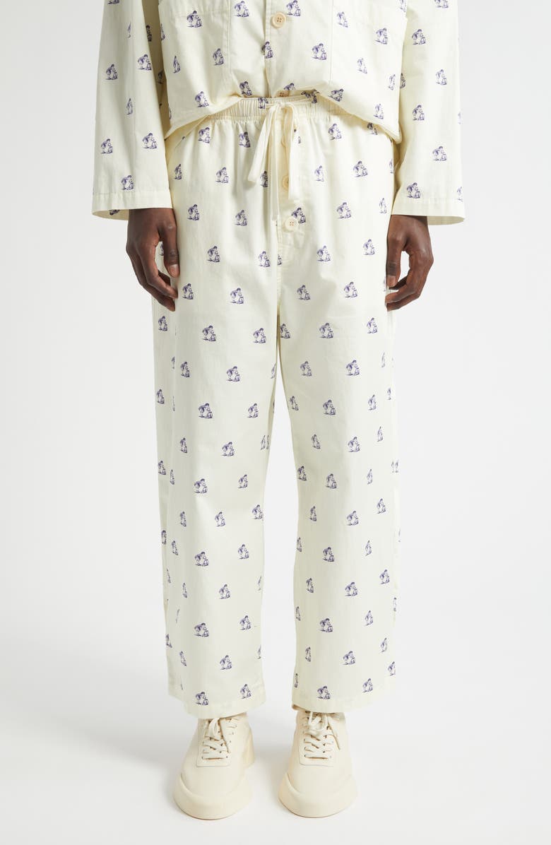 Undercover Teddy Bear Print Pajamas, Alternate, color, Ivory Base