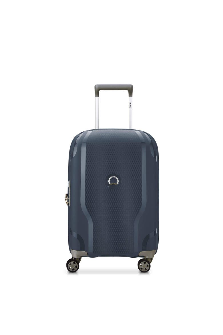 Clavel Hardside Exapndable 19" Carry On Spinner Luggage, Main, color, Blue Jean
