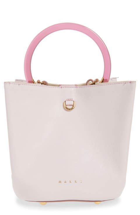 Pannier Top Handle Leather Bucket Bag