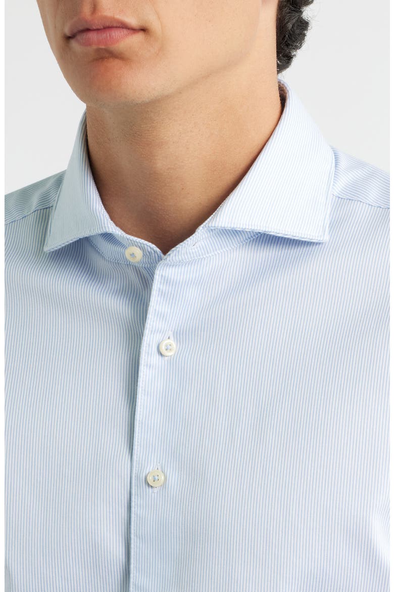Stripe Non-Iron Cotton Twill Dress Shirt, Alternate, color, SKY
