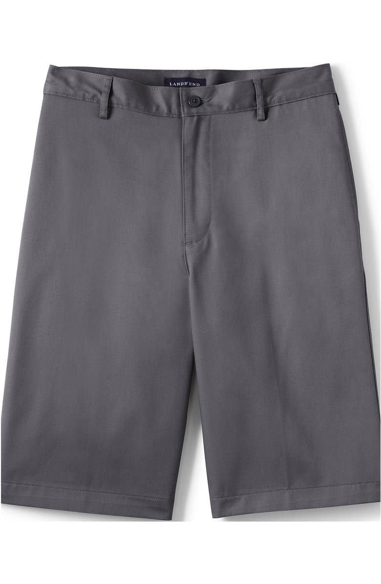 Lands' End School Uniform Young  Plain Front Blend Chino Shorts, Alternate, color, Arctic Gray