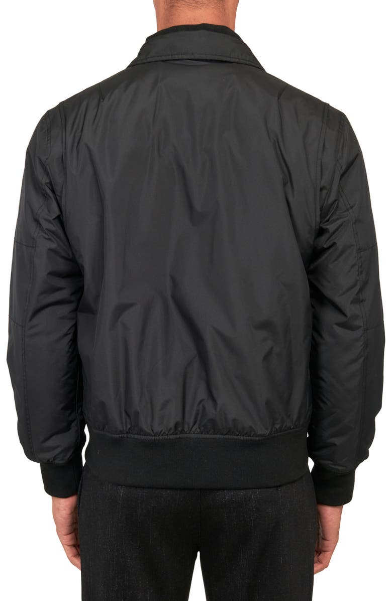 Brooklyn Brigade Solid Water Repellent Bomber Jacket, Alternate, color, Black