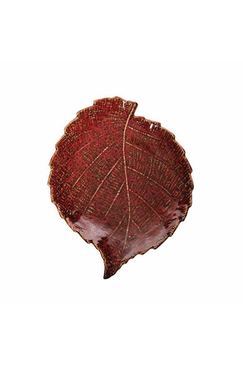 Red Large Leaf Plate, Main, color, Red