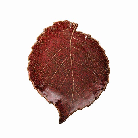 Red Large Leaf Plate