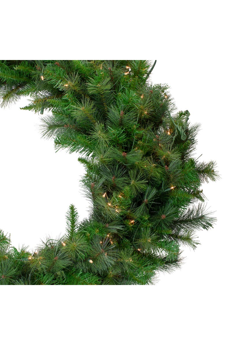 Northlight Real Touch<sup>™</sup> Pre-Lit Canyon Pine Mixed Artificial Christmas Wreath - 48" - Clear Lights, Alternate, color, Green