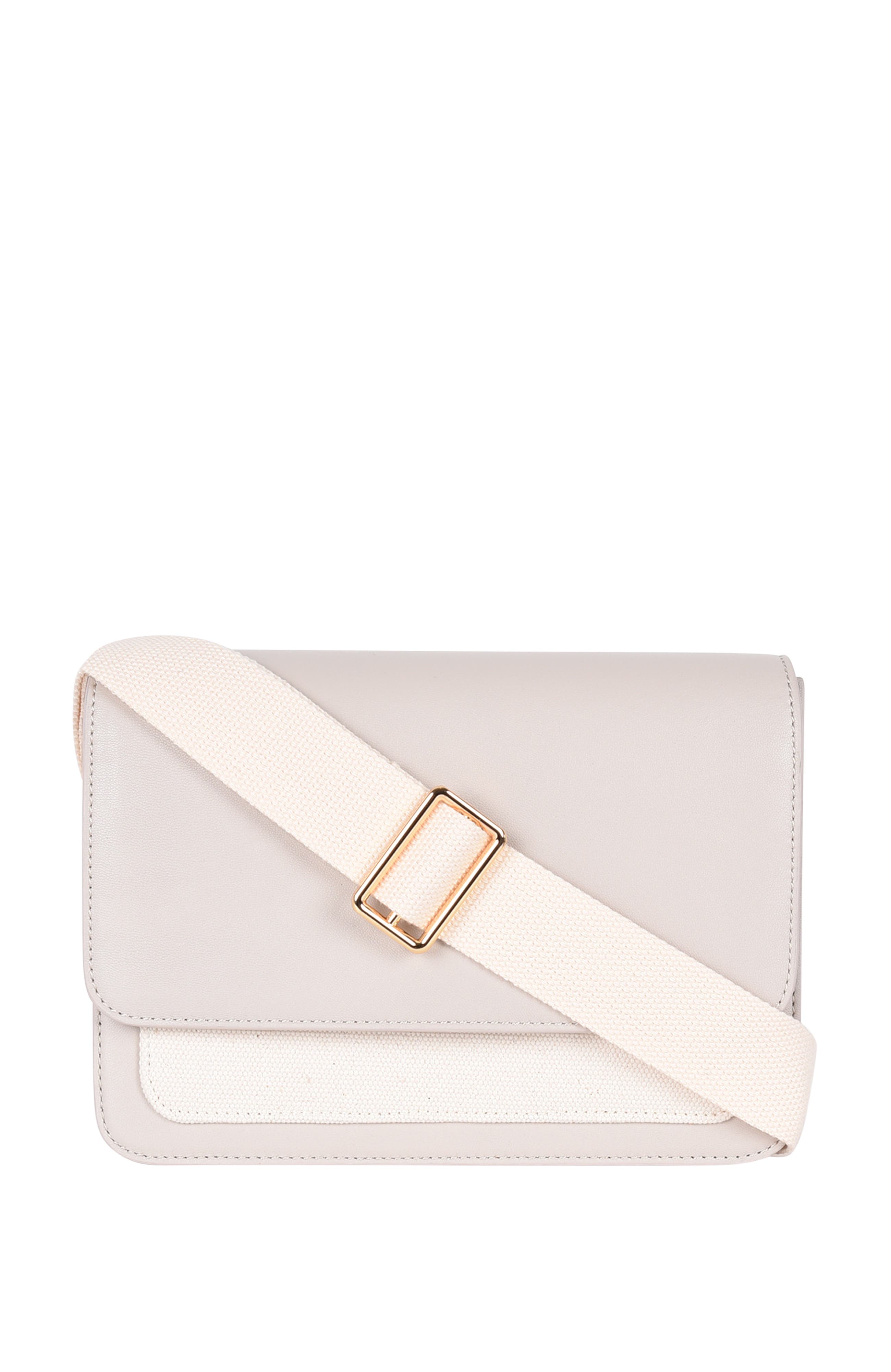 HYER GOODS Upcycled Leather and Canvas Convertible Crossbody Satchel, Main, color, Canvas/ Stone