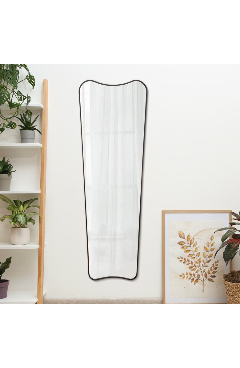 JONATHAN Y Alfie Rectangular Metal Framed Wall Mounted Full-Length Mirror, Main, color,