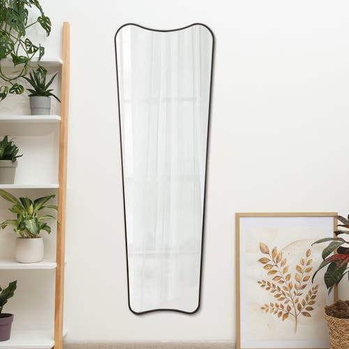 Jonathan Y Alfie Rectangular Metal Framed Wall Mounted Full-length Mirror In Black