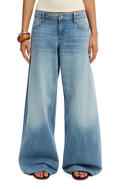 Low Rise Wide Leg Jeans