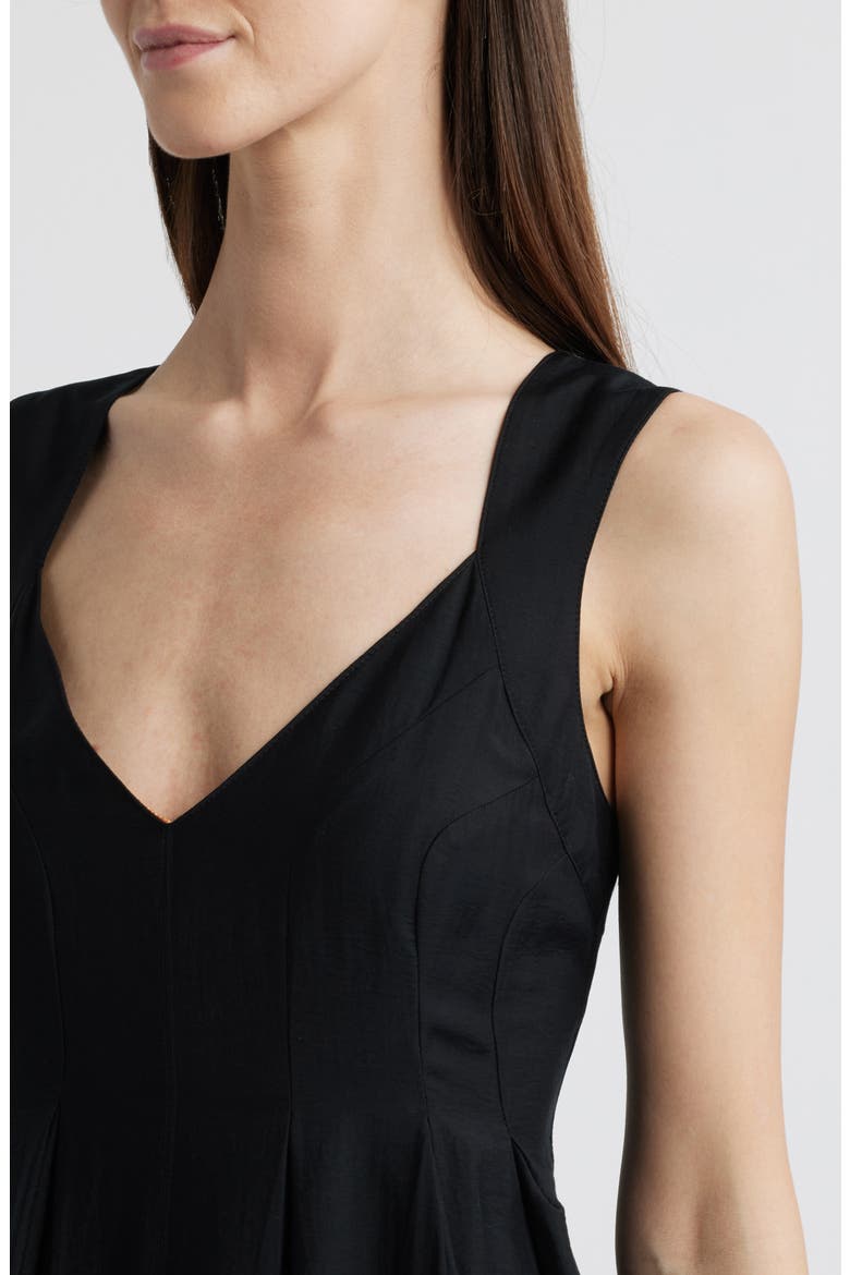 Pleated Maxi Sundress, Alternate, color, BLACK