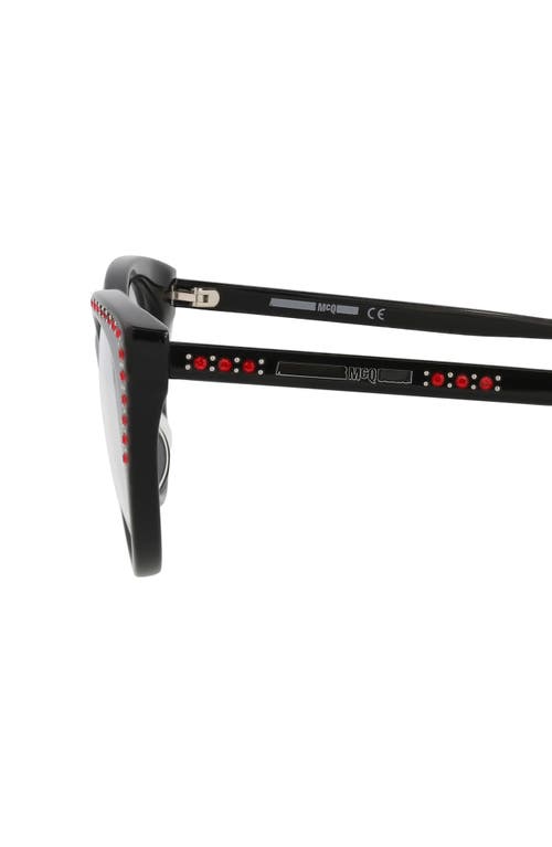 Alexander Mcqueen Mcqueen 51mm Cat Eye Optical Glasses In Black Black Transparent