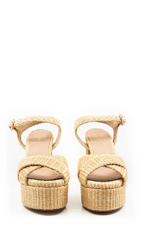 Andrea Gomez Women's Bella Raffia Platform Sandal In Natural Raffia
