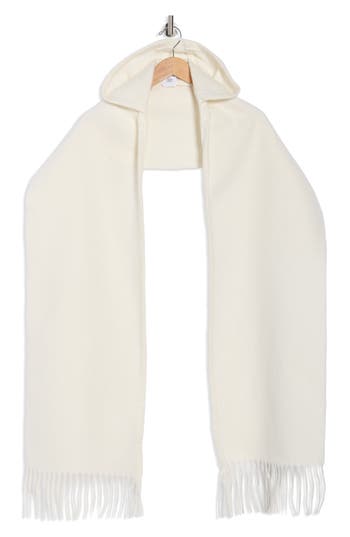Steve Madden Hooded Scarf In White