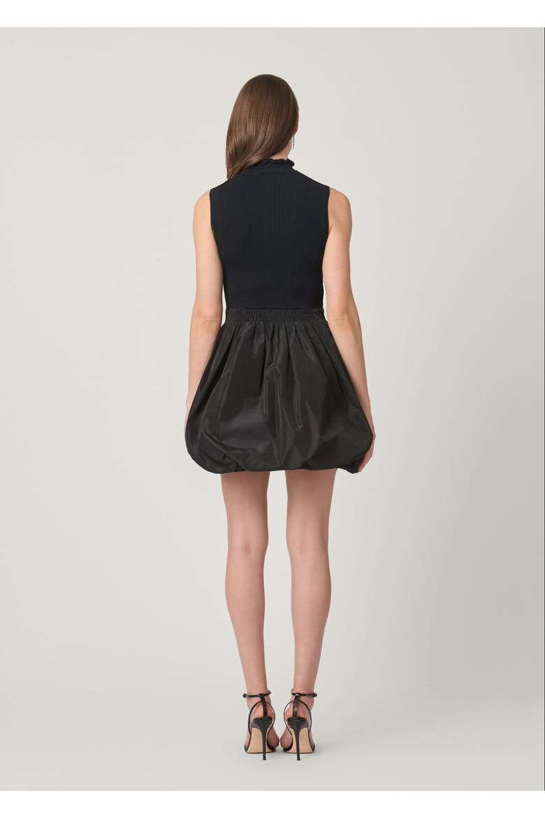 Midnight Brandy Taffeta Knit Combo Dress, Alternate, color, Jet