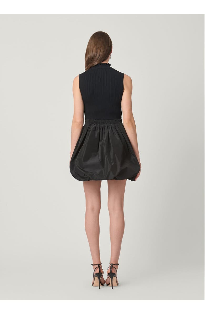 Shoshanna Midnight Brandy Taffeta Knit Combo Dress, Alternate, color, Jet