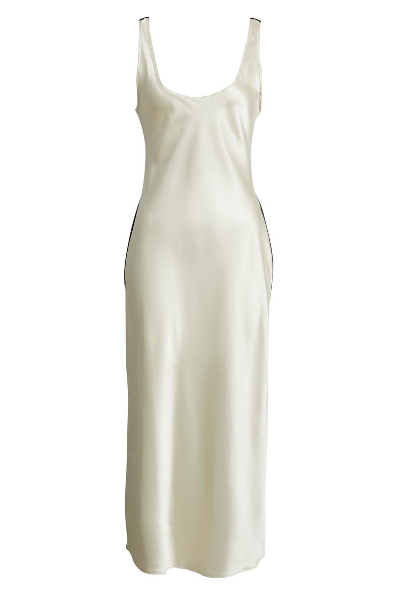 Luis Two-Tone Satin Slipdress, Alternate, color, ECRU