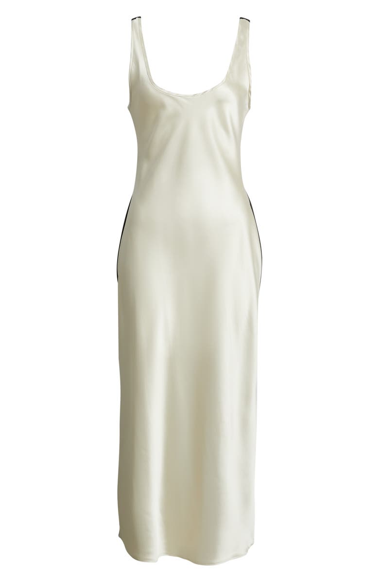 MANGO Luis Two-Tone Satin Slipdress, Main, color, Ecru