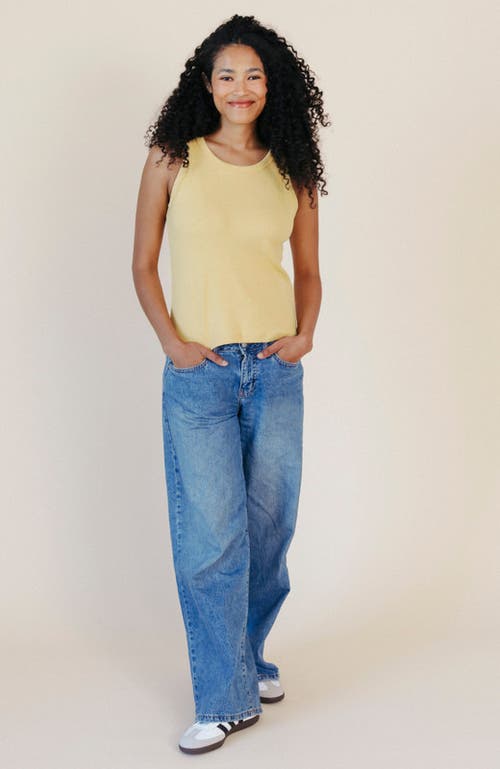 Poplinen Charlie Ribbed Tank In Yellow