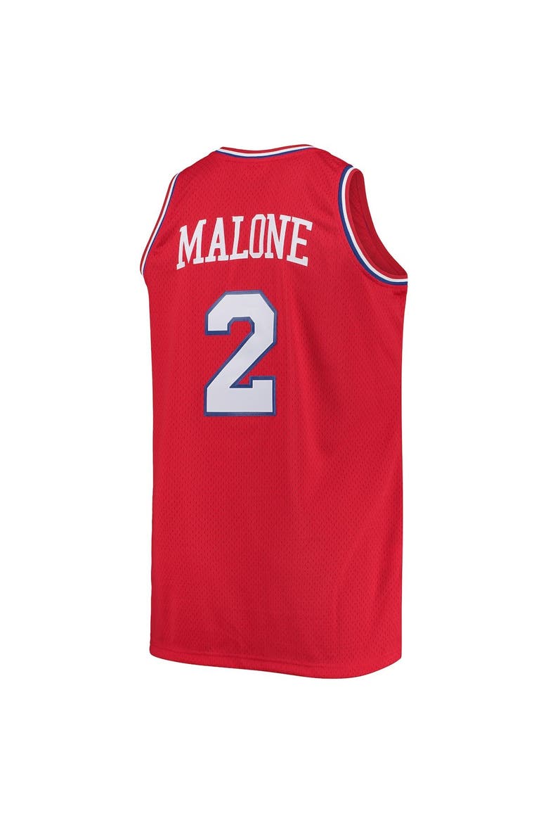 Men's Mitchell & Ness Moses Malone Red Philadelphia 76ers 1982/83 Big & Tall Hardwood Classics Swingman Jersey, Alternate, color, Red